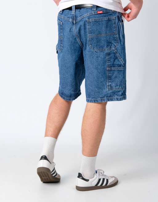 Vintage Wrangler 38x20 Denim Carpenter Baggy Jorts Shorts Blue, 3 of 4