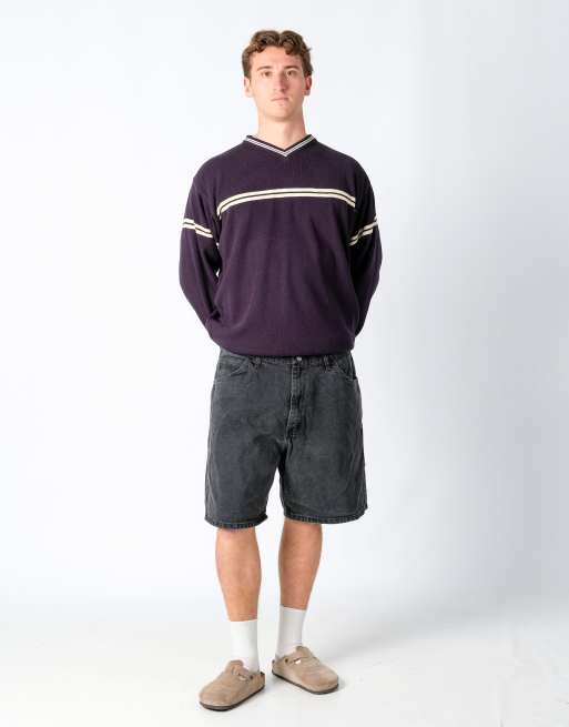 Vintage Wrangler 38x20 Denim Jorts Shorts Charcoal Grey