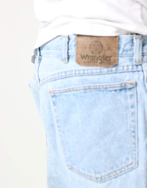 Vintage Wrangler 38x20 denim jorts shorts in light blue, 4 of 4