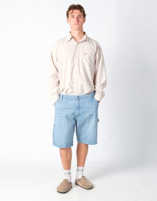 Vintage Wrangler 38x20 Denim Jorts Shorts Light Blue - view 1