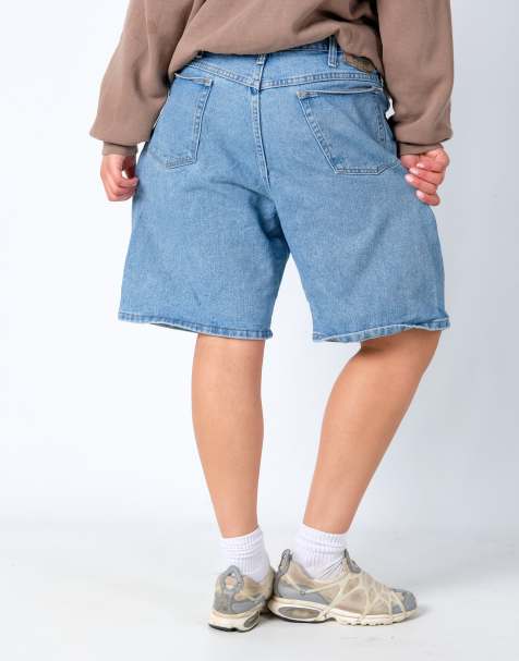 Vintage Wrangler 38x20 Denim Jorts Shorts Light Blue - view 1