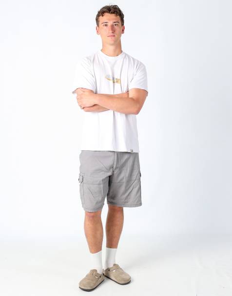 Vintage Wrangler 38x21 canvas cargo shorts in grey - view 1
