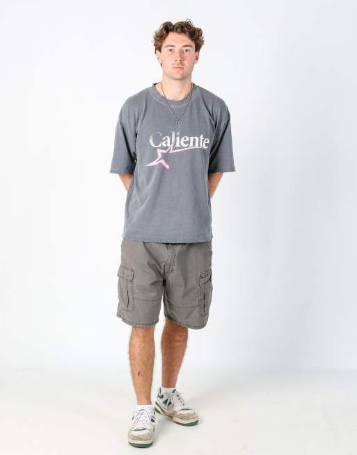 Vintage Wrangler 38x21 canvas cargo shorts in grey