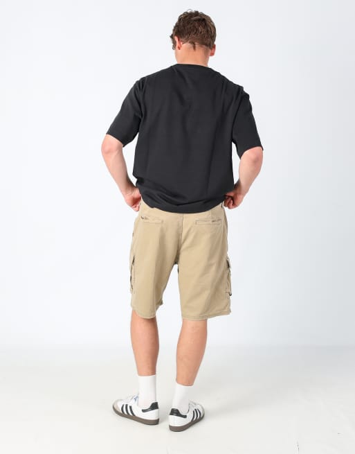 Vintage Wrangler 38x21 canvas cargo shorts in tan, 3 of 4
