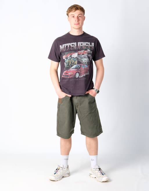 Vintage Wrangler 38x21 Canvas Cargo Shorts Khaki Green