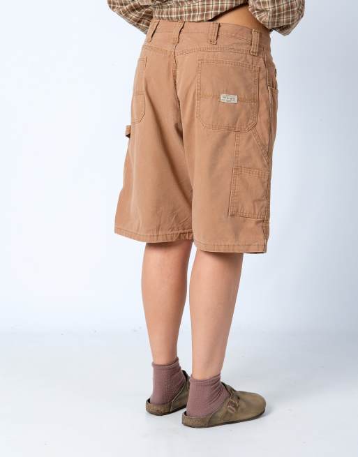 Vintage Wrangler 38x21 Canvas Carpenter Baggy Shorts Tan
