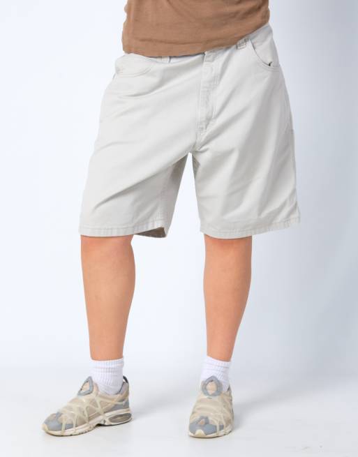 Vintage Wrangler 38x21 Denim Carpenter Baggy Jorts Shorts Beige, 3 of 4