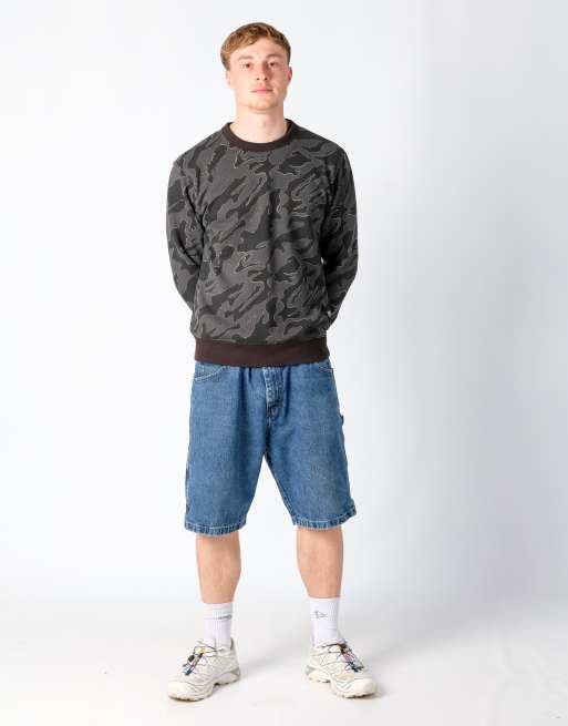 Vintage Wrangler 38x21 Denim Carpenter Baggy Jorts Shorts Blue