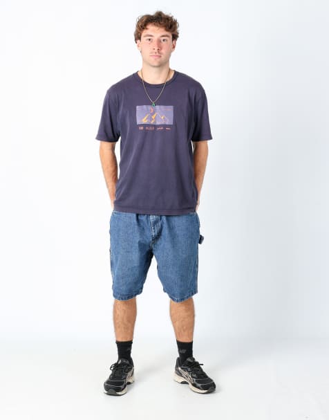 Vintage Wrangler 38x21 denim carpenter baggy jorts shorts blue - view 1