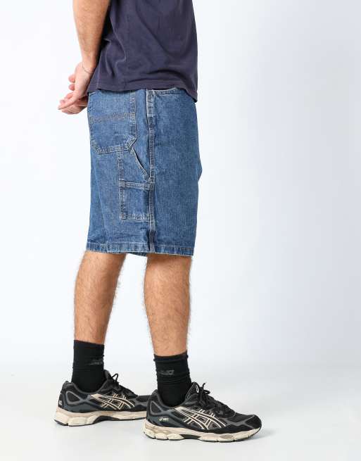 Vintage Wrangler 38x21 denim carpenter baggy jorts shorts blue, 3 of 4