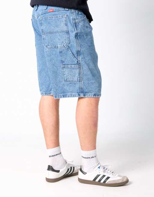 Vintage Wrangler 38x21 Denim Carpenter Baggy Jorts Shorts Light Blue, 3 of 4