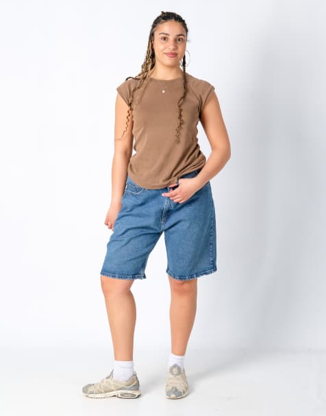 Vintage Wrangler 38x21 Denim Jorts Shorts Blue - view 1
