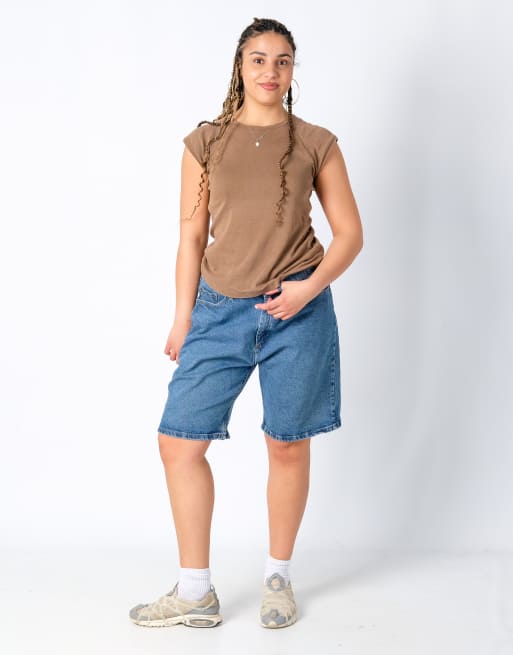 Vintage Wrangler 38x21 Denim Jorts Shorts Blue