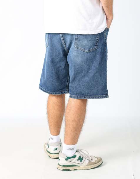 Vintage Wrangler 38x21 denim jorts shorts in blue - view 1