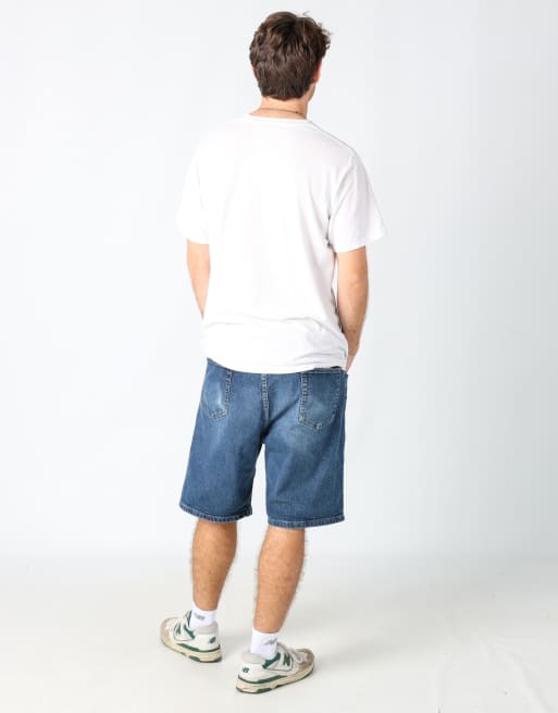 Vintage Wrangler 38x21 denim jorts shorts in blue, 3 of 4
