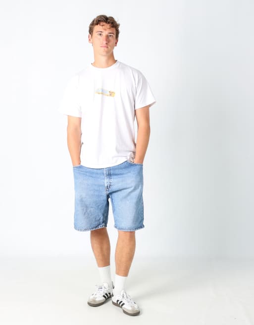 Vintage Wrangler 38x21 denim jorts shorts in light blue