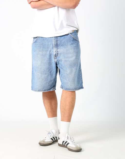 Vintage Wrangler 38x21 denim jorts shorts in light blue, 2 of 4