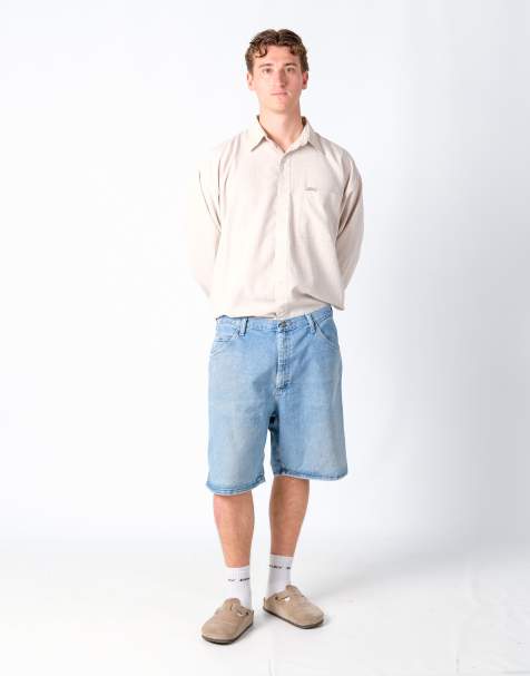 Vintage Wrangler 38x21 Denim Jorts Shorts Light Blue - view 1
