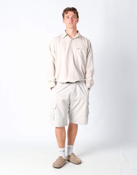 Vintage Wrangler 38x22 Canvas Cargo Shorts Beige - view 1