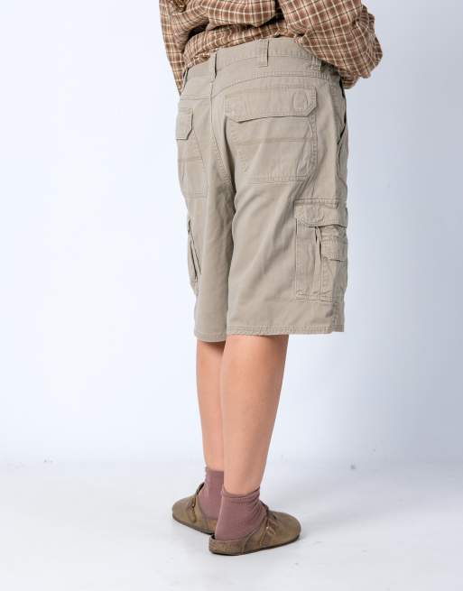 Vintage Wrangler 38x22 Canvas Cargo Shorts Beige