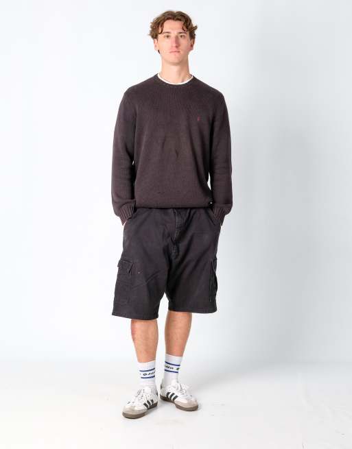 Vintage Wrangler 38x22 Canvas Cargo Shorts Black