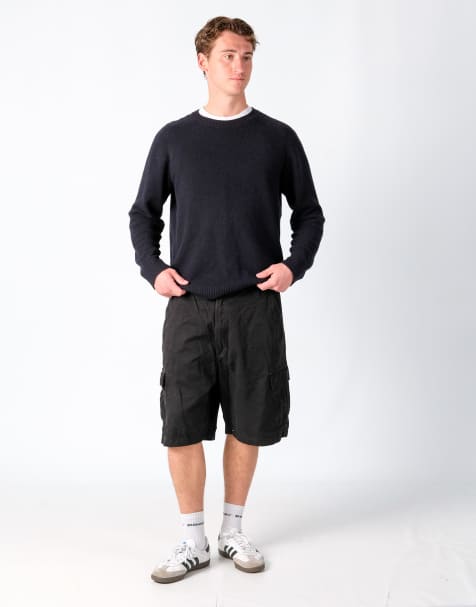 Vintage Wrangler 38x22 Canvas Cargo Shorts Black - view 1