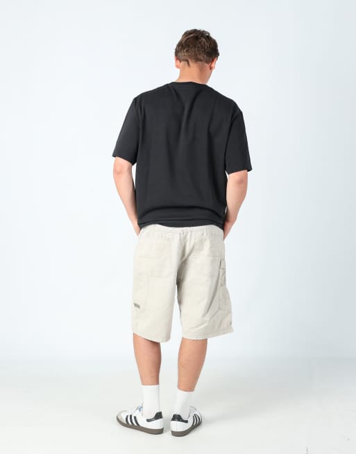 Vintage Wrangler 38x22 canvas cargo shorts in ivory, 3 of 4