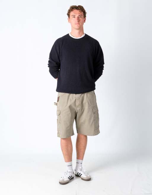 Vintage Wrangler 38x22 Canvas Carpenter Baggy Shorts Beige