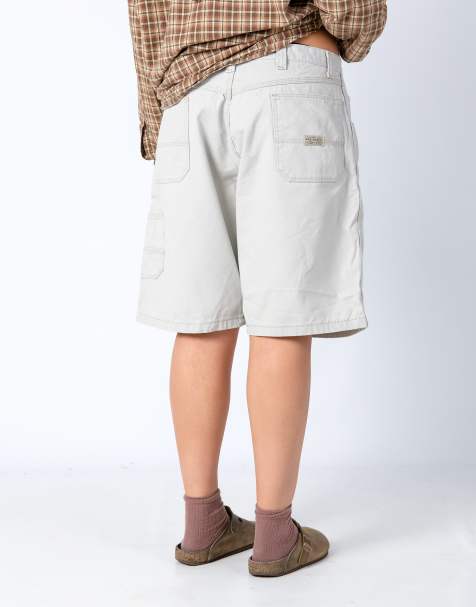 Vintage Wrangler 38x22 Canvas Carpenter Baggy Shorts Beige - view 1
