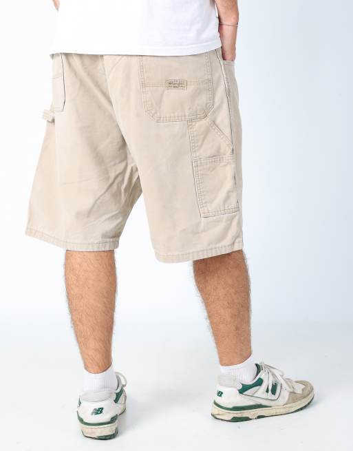 Vintage Wrangler 38x22 canvas carpenter baggy shorts in cream, 2 of 4