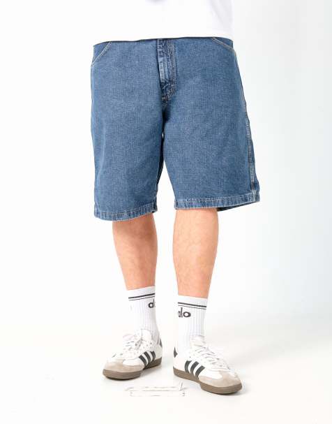 Vintage Wrangler 38x22 Denim Carpenter Baggy Jorts Shorts Blue - view 1