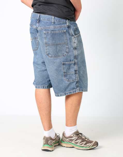 Vintage Wrangler 38x22 denim carpenter baggy jorts shorts in blue - view 1