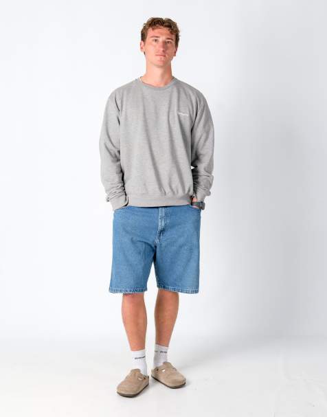 Vintage Wrangler 38x22 Denim Carpenter Baggy Jorts Shorts Light Blue - view 1