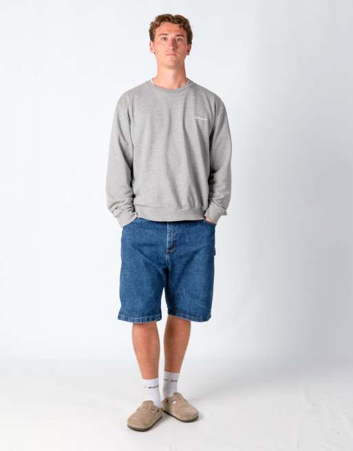 Vintage Wrangler 38x22 Denim Carpenter Baggy Jorts Shorts Navy Blue