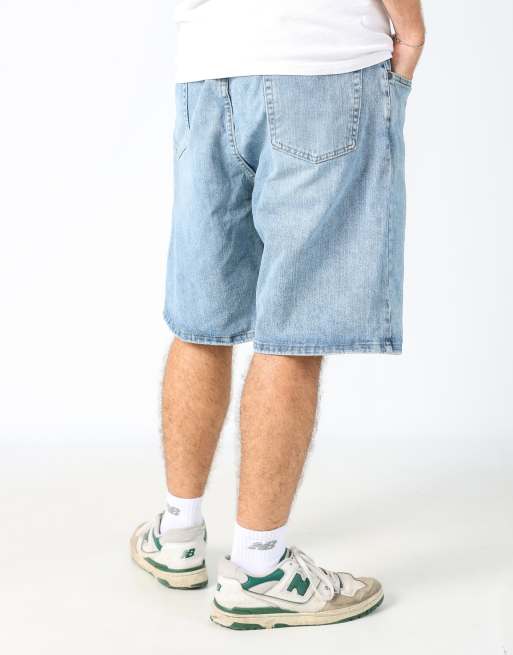 Vintage Wrangler 38x22 denim jorts shorts in light blue, 2 of 4