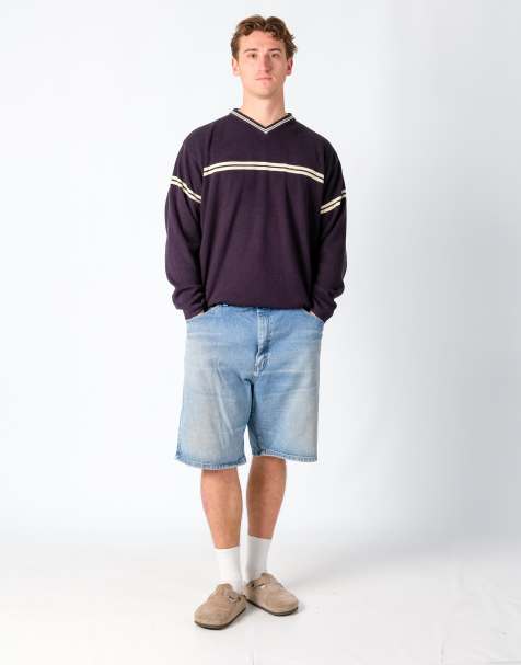 Vintage Wrangler 38x22 Denim Jorts Shorts Light Blue - view 1