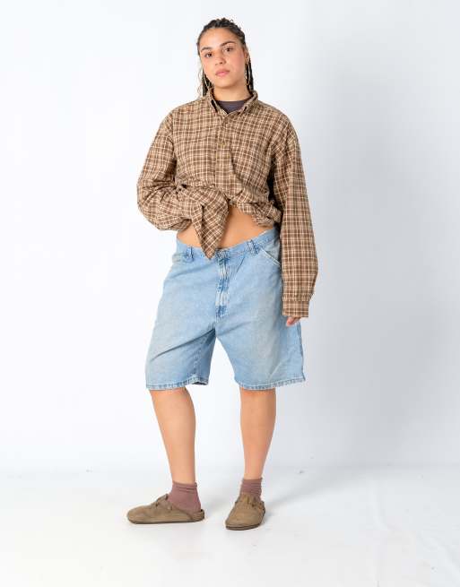 Vintage Wrangler 38x22 Denim Jorts Shorts Light Blue