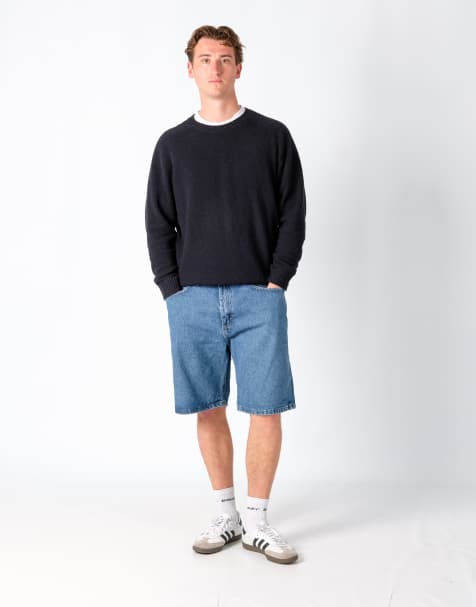 Vintage Wrangler 38x22 Denim Jorts Shorts Light Blue - view 1