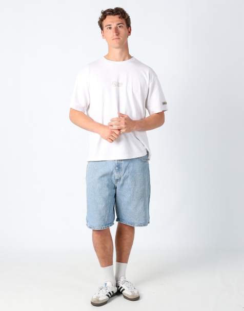 Vintage Wrangler 38x22 denim jorts shorts light blue - view 1