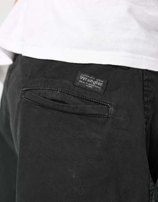 Vintage Wrangler 38x23 canvas cargo shorts in black, 4 of 4