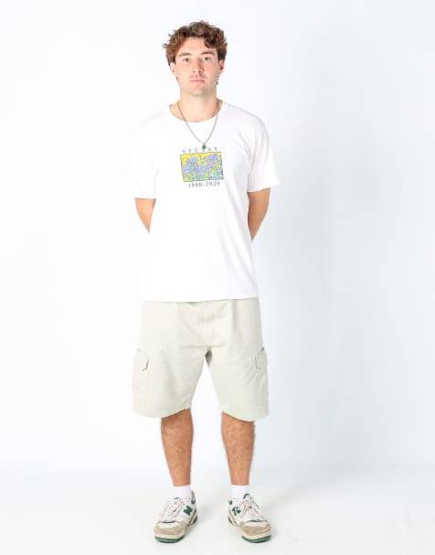 Vintage Wrangler 38x23 canvas cargo shorts in ivory - view 1