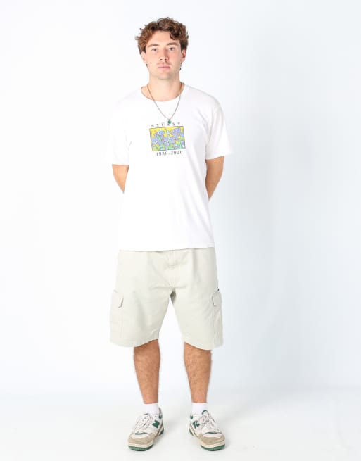 Vintage Wrangler 38x23 canvas cargo shorts in ivory