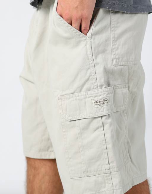 Vintage Wrangler 38x23 canvas cargo shorts in ivory, 4 of 4