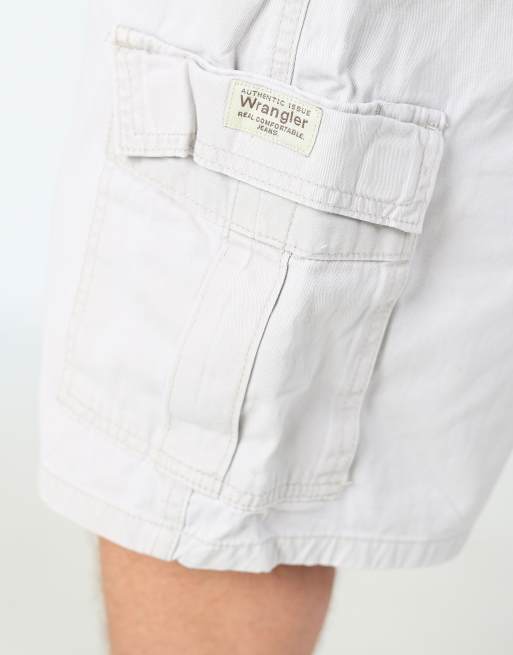 Vintage Wrangler 38x23 canvas cargo shorts in ivory, 4 of 4