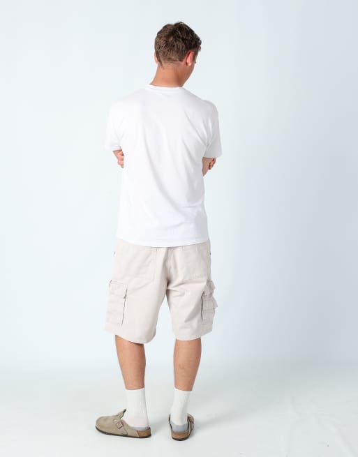 Vintage Wrangler 38x23 canvas carpenter baggy shorts in cream, 3 of 4