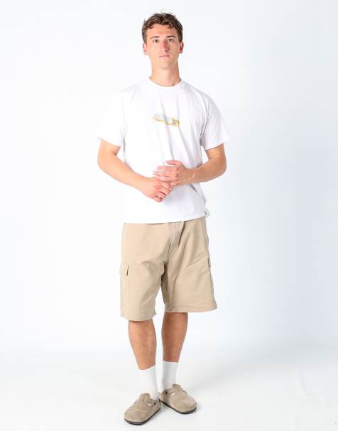 Vintage Wrangler 38x23 canvas carpenter baggy shorts in tan - view 1