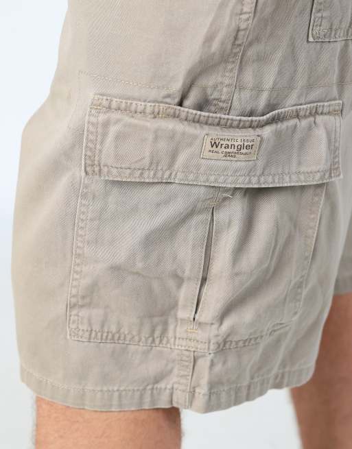 Vintage Wrangler 38x23 canvas carpenter baggy shorts in tan, 4 of 4