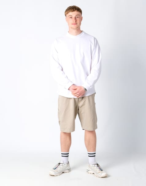 Vintage Wrangler 38x23 Canvas Carpenter Baggy Shorts Tan - view 1