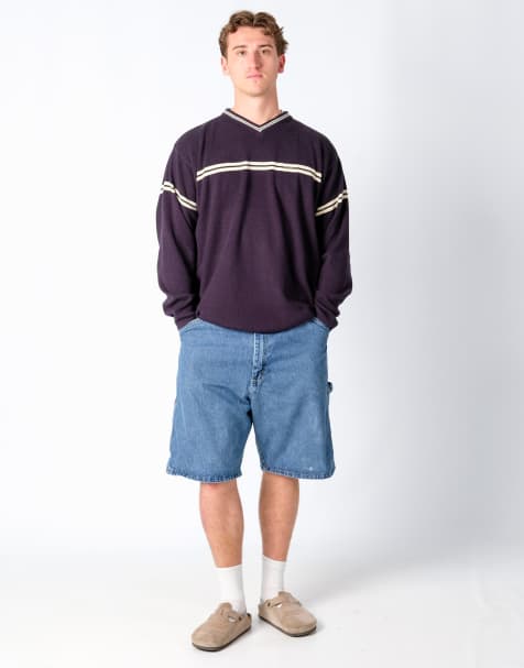 Vintage Wrangler 38x23 Denim Carpenter Baggy Jorts Shorts Blue - view 1