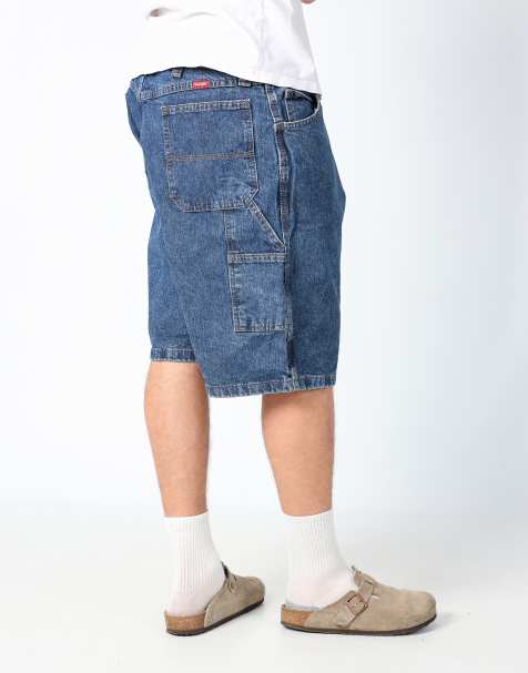 Vintage Wrangler 38x23 denim carpenter baggy jorts shorts in navy blue - view 1